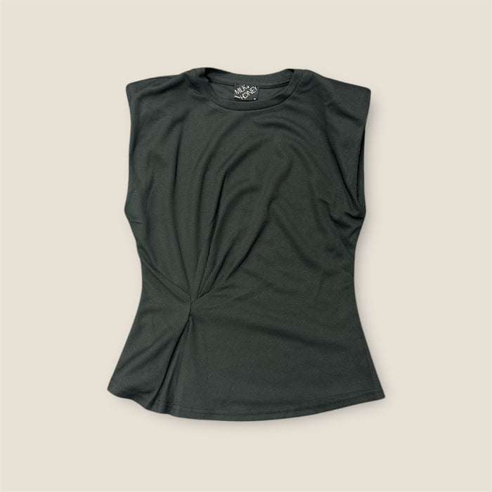 Cap Slv Pinched Waist Top