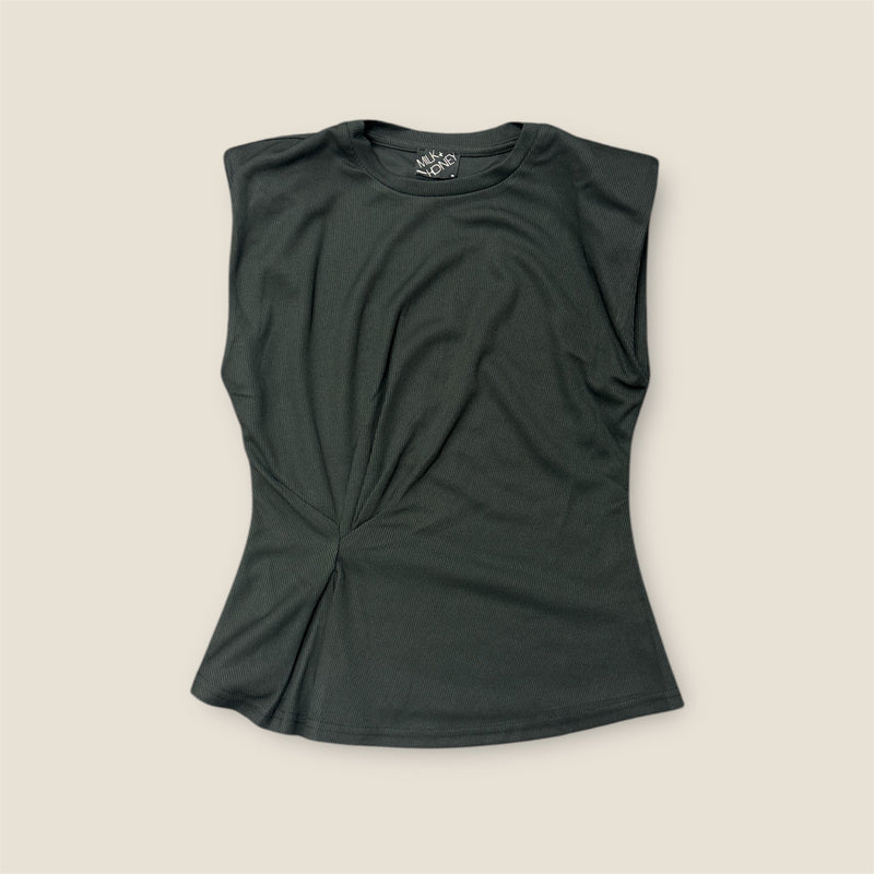 Cap Slv Pinched Waist Top