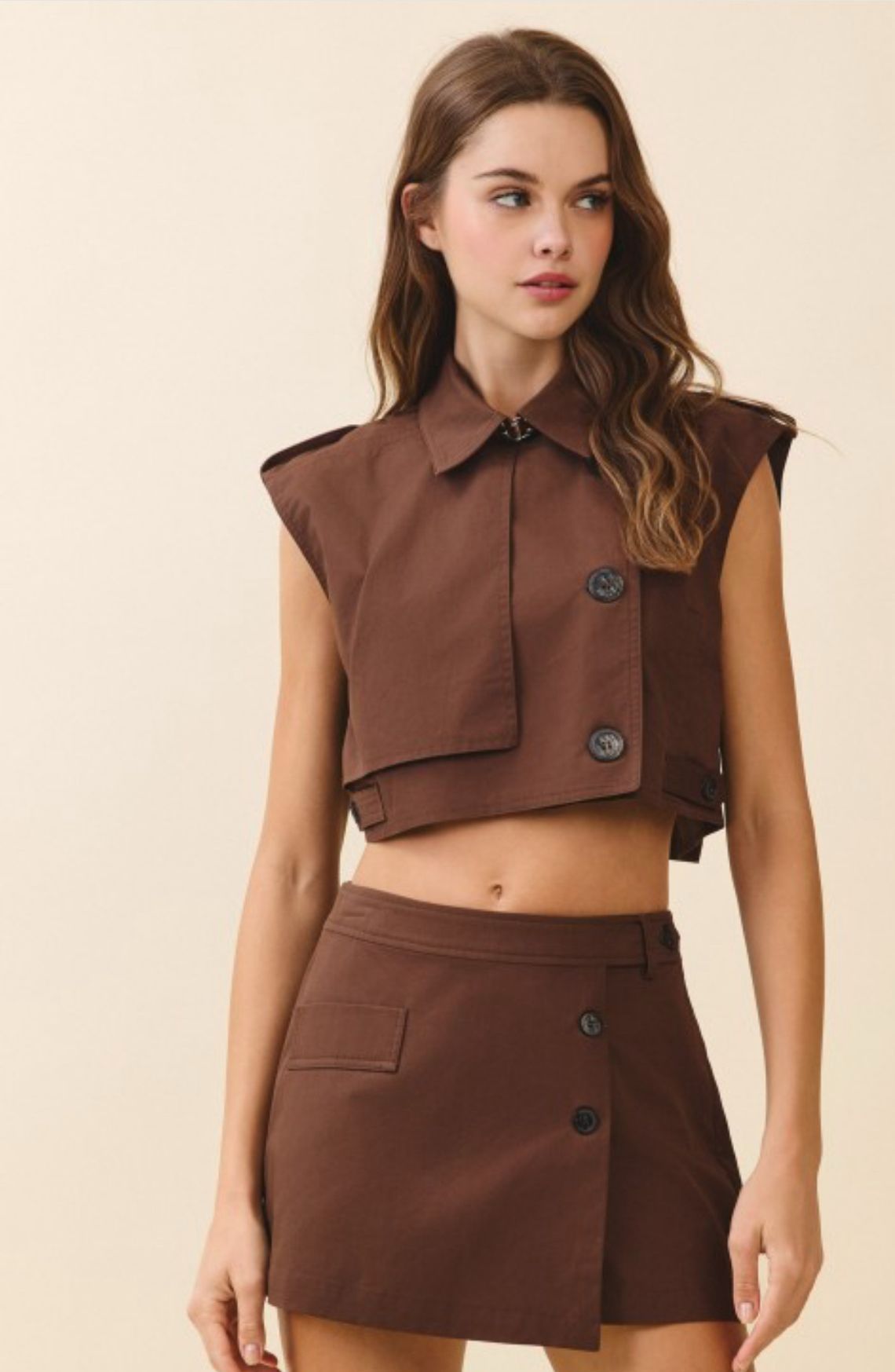 Coffee Brown Elegant Skort