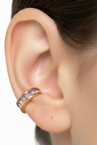 Gold Baguette Crystal Ear Cuff