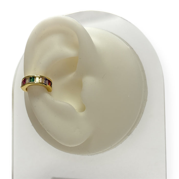 Gold Baguette Crystal Ear Cuff