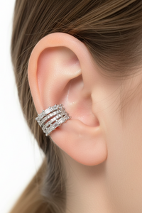 Luxe Baguette & Sparkle Ear Cuff