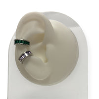 Silver Baguette Crystal Ear Cuff
