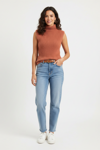 Turtle Neck Sleeve Less Top