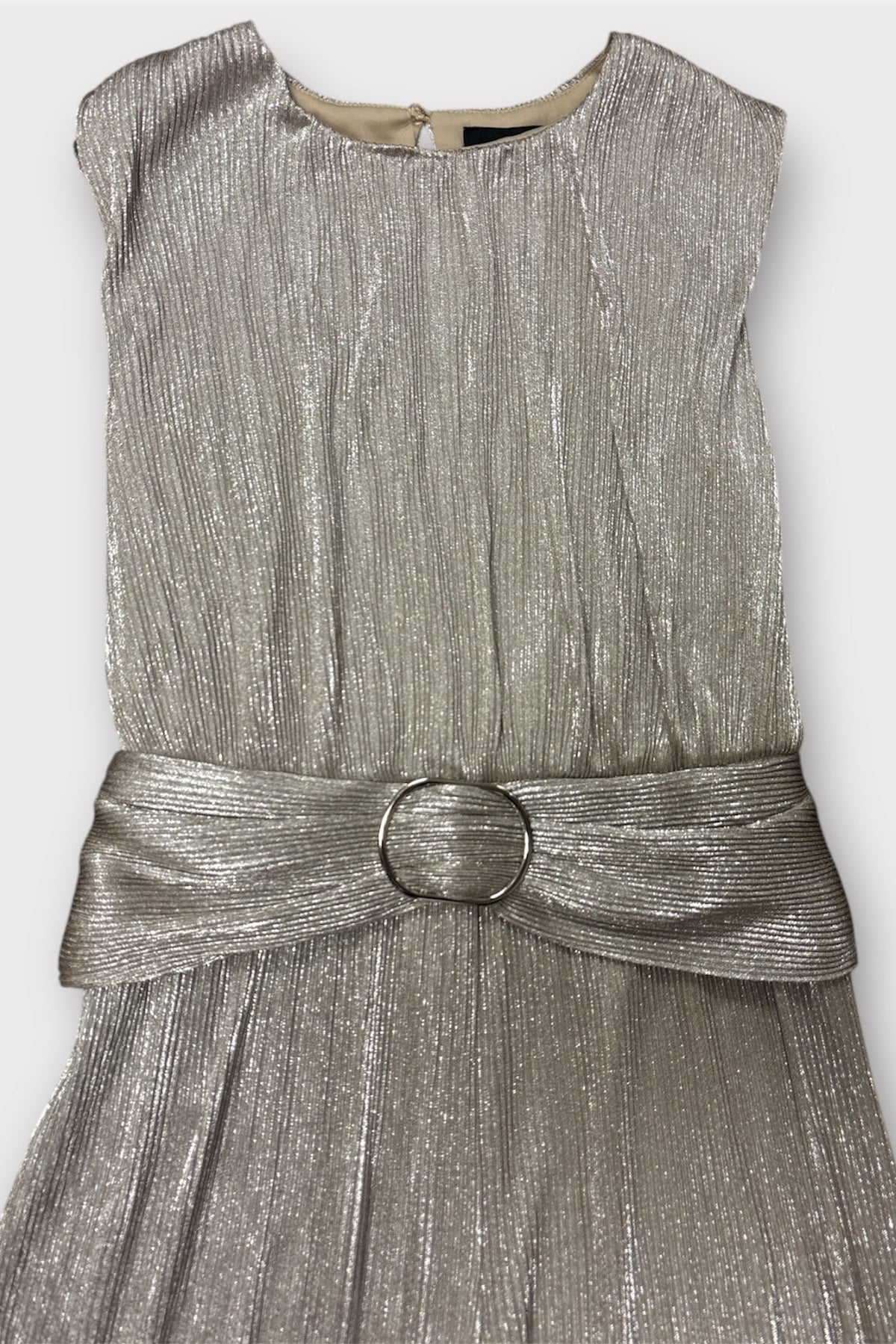 Sleeve Less Buckle Pleated Jumpsuit