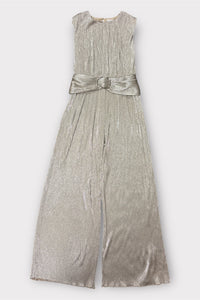 Sleeve Less Buckle Pleated Jumpsuit