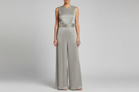 Sleeve Less Buckle Pleated Jumpsuit