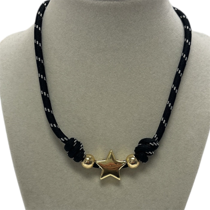 Thick Strap W/Charm Necklace