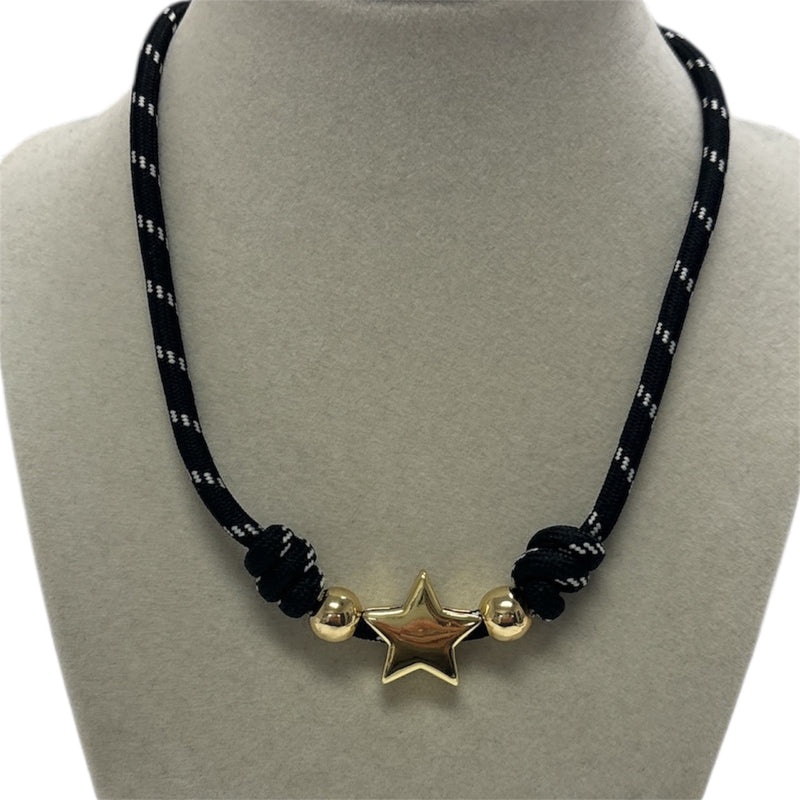 Thick Strap W/Charm Necklace