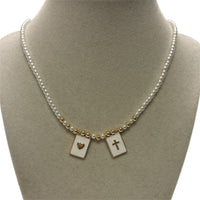 Mini Pearls Scapular Necklace