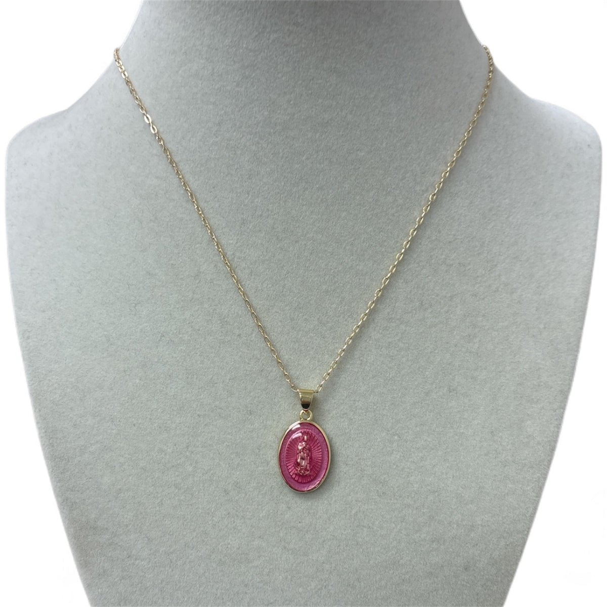 Gold Chain W/Virgin Charm Necklace