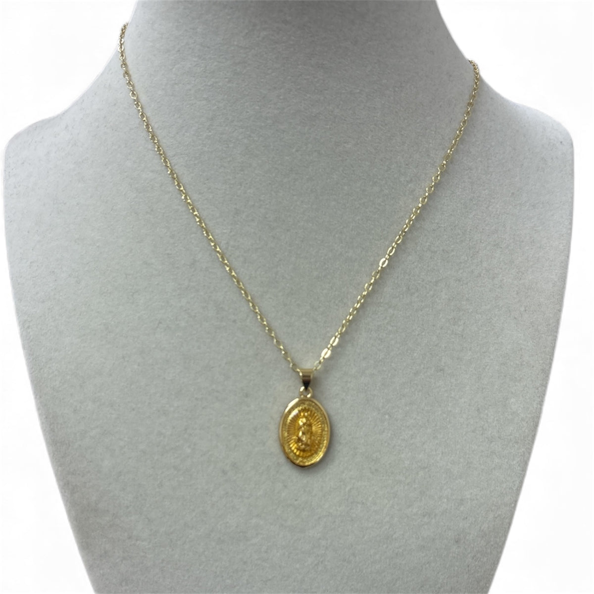 Gold Chain W/Virgin Charm Necklace
