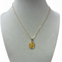 Gold Chain W/Virgin Charm Necklace