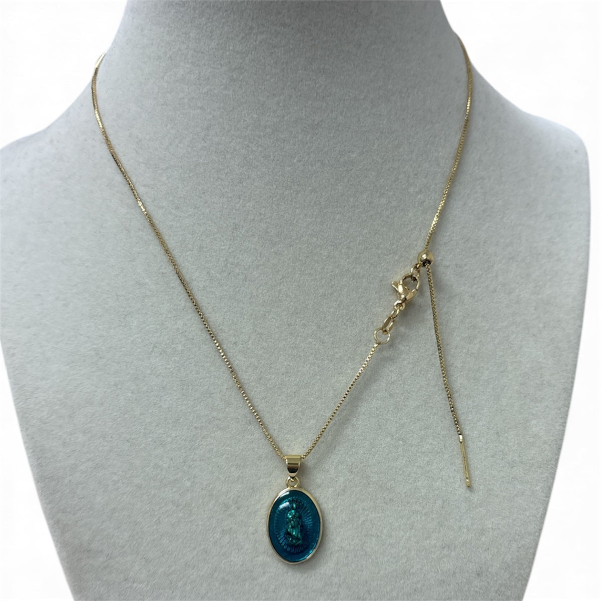 Gold Chain W/Virgin Charm Necklace