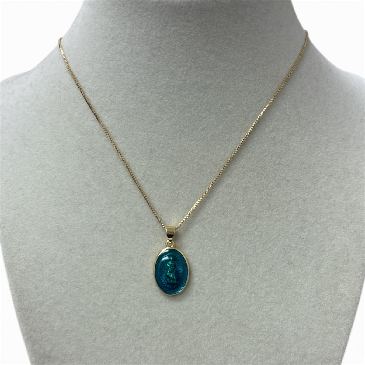 Gold Chain W/Virgin Charm Necklace