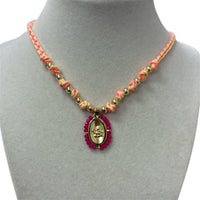 Thin Strip W/St. Angel Medal Necklace