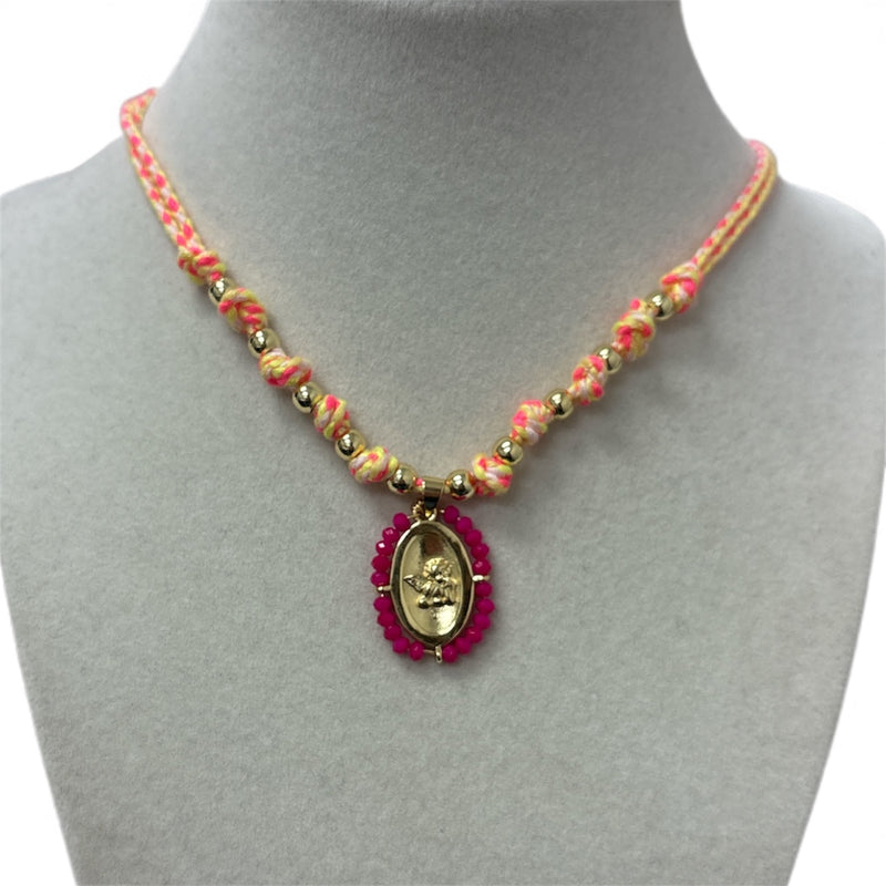 Thin Strip W/St. Angel Medal Necklace