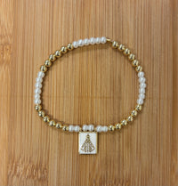 Mini Beads Elastic W/Virgin Charm Bracelet