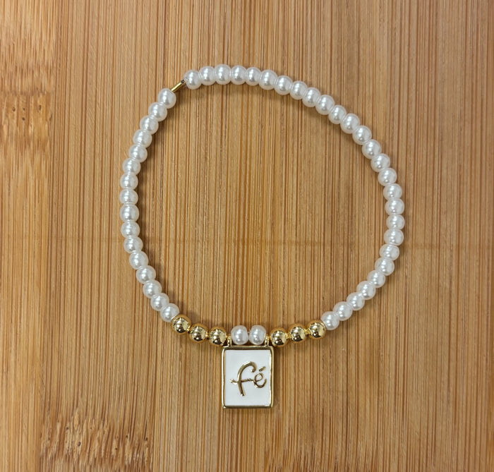 Mini Beads Elastic W/Charm Bracelet