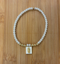 Mini Beads Elastic W/Virgin Charm Bracelet