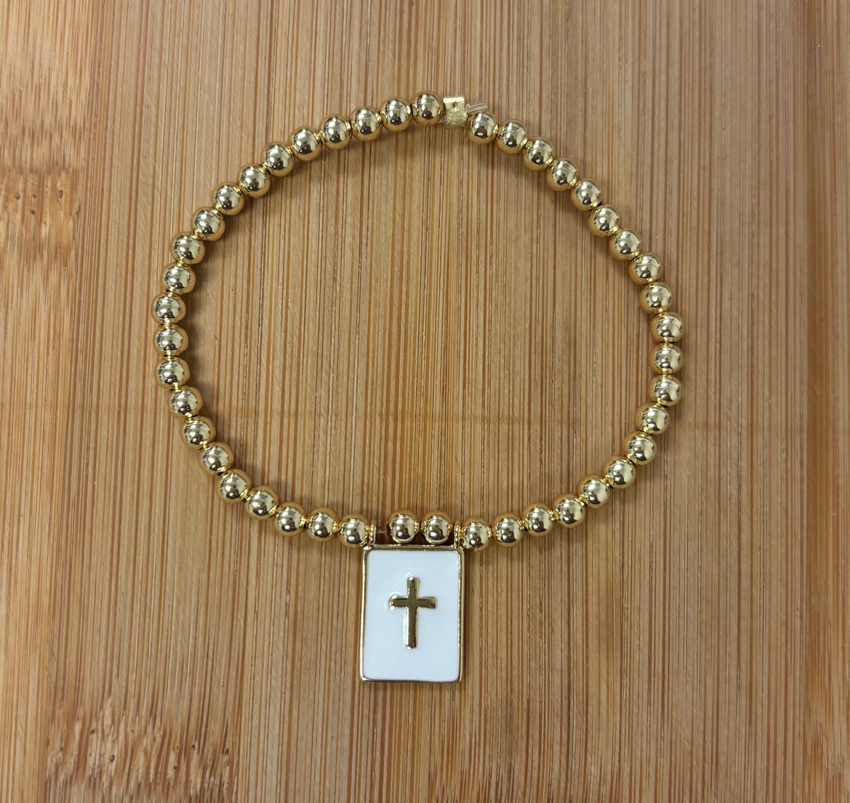 Mini Beads Elastic W/Charm Bracelet