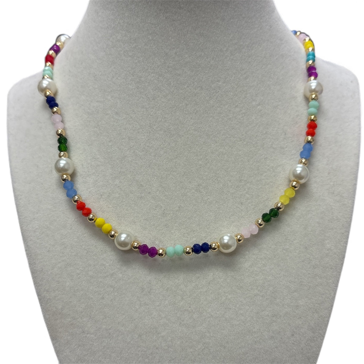 Multicolor W/Pearls Necklace