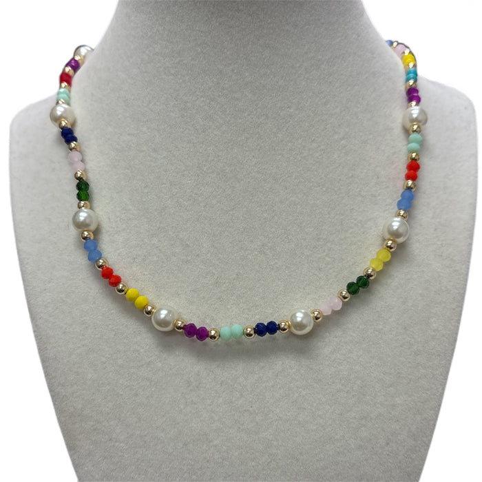 Multicolor W/Pearls Necklace
