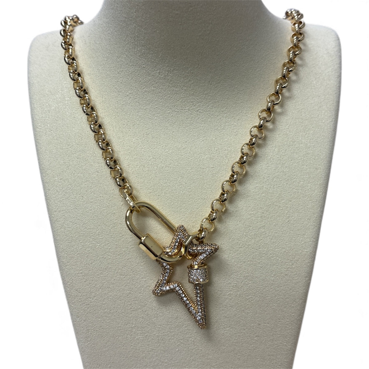 Gold Chain W/Brilliant Star Charm Necklace