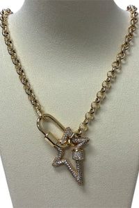 Gold Chain W/Brilliant Star Charm Necklace
