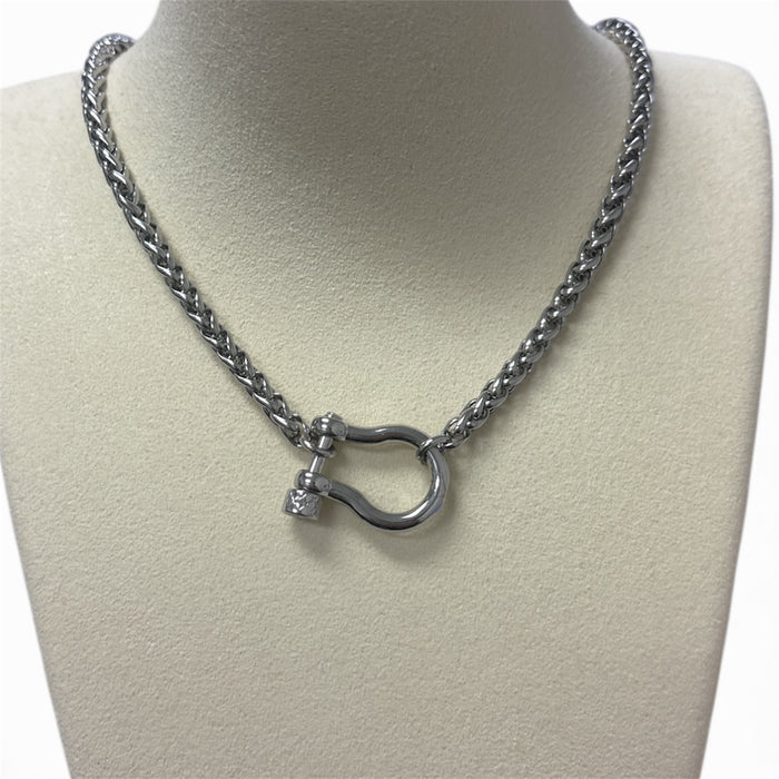 Silver Vintage W/Silver Carabiner Necklace