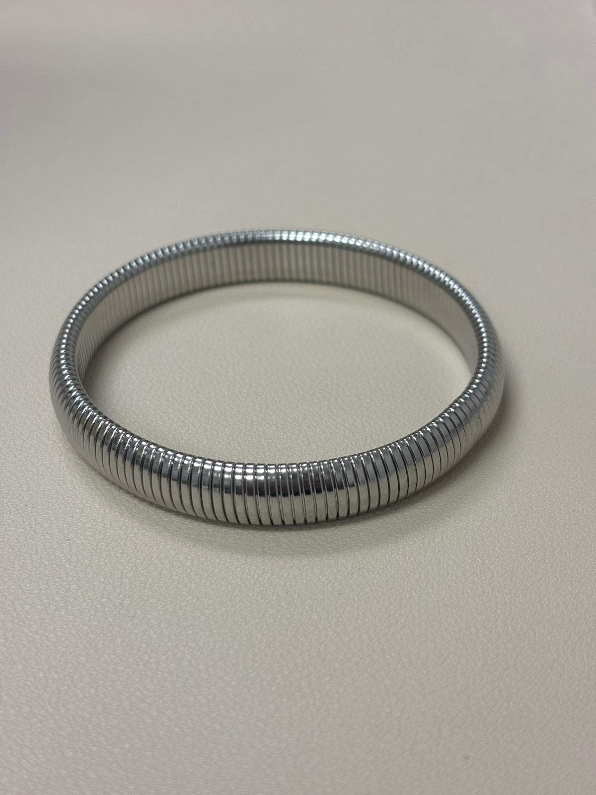 Silver Bracelet Cuff Elastic Band