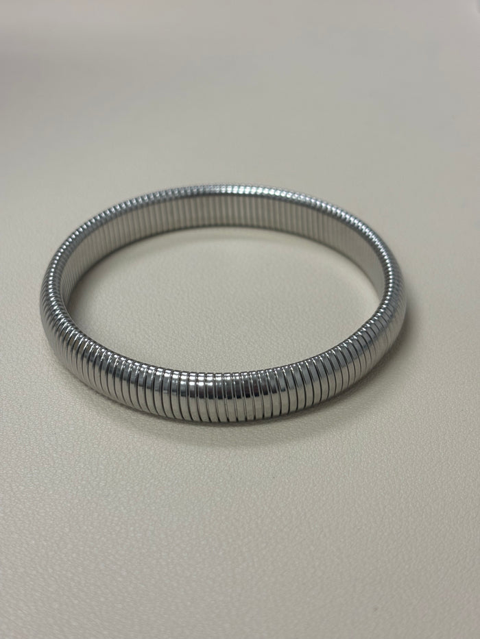 Silver Bracelet Cuff Elastic Band