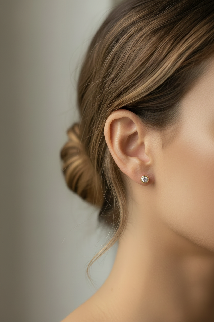 Delicate Circle Brilliant Earrings