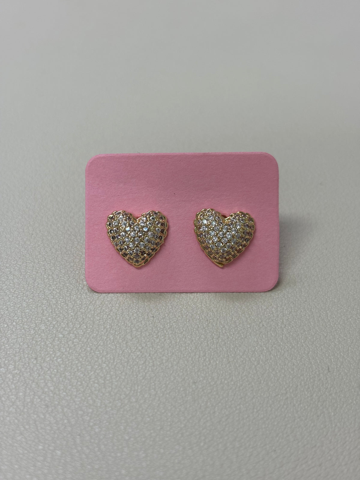 Gold Heart W/Brilliants Earrings