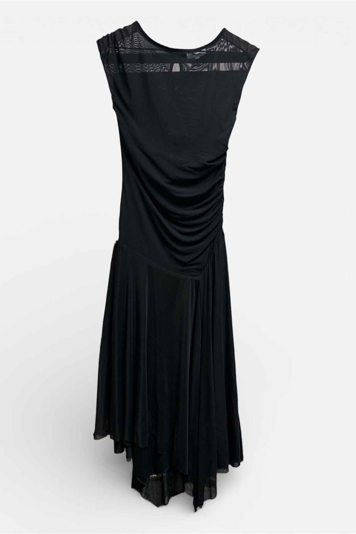 Asymmetric Mesh Midi Dress