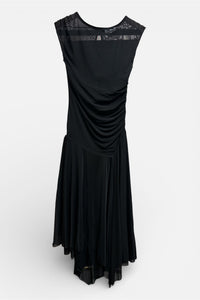 Asymmetric Mesh Midi Dress