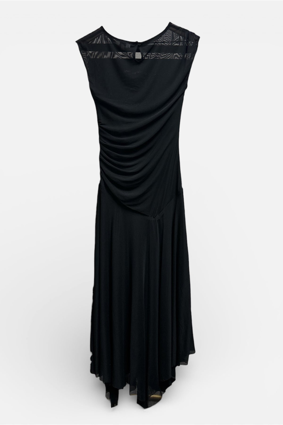 Asymmetric Mesh Midi Dress