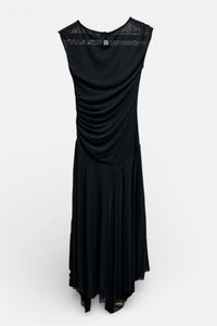 Asymmetric Mesh Midi Dress