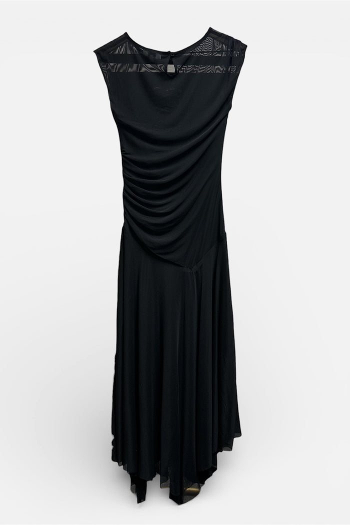 Asymmetric Mesh Midi Dress