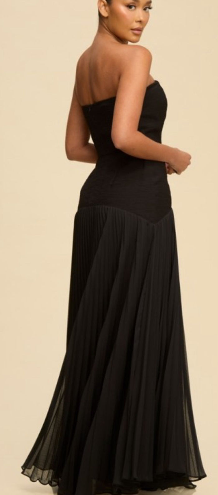 Textured Pleated Maxi Dress