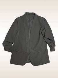 Solid Ruched SLV Blazer