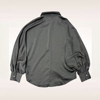 Solid Btn Down Oversized Top