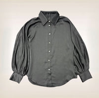 Solid Btn Down Oversized Top