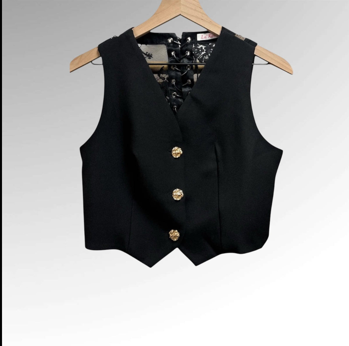 Contrast Lace Solid Vest