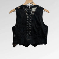 Contrast Lace Solid Vest