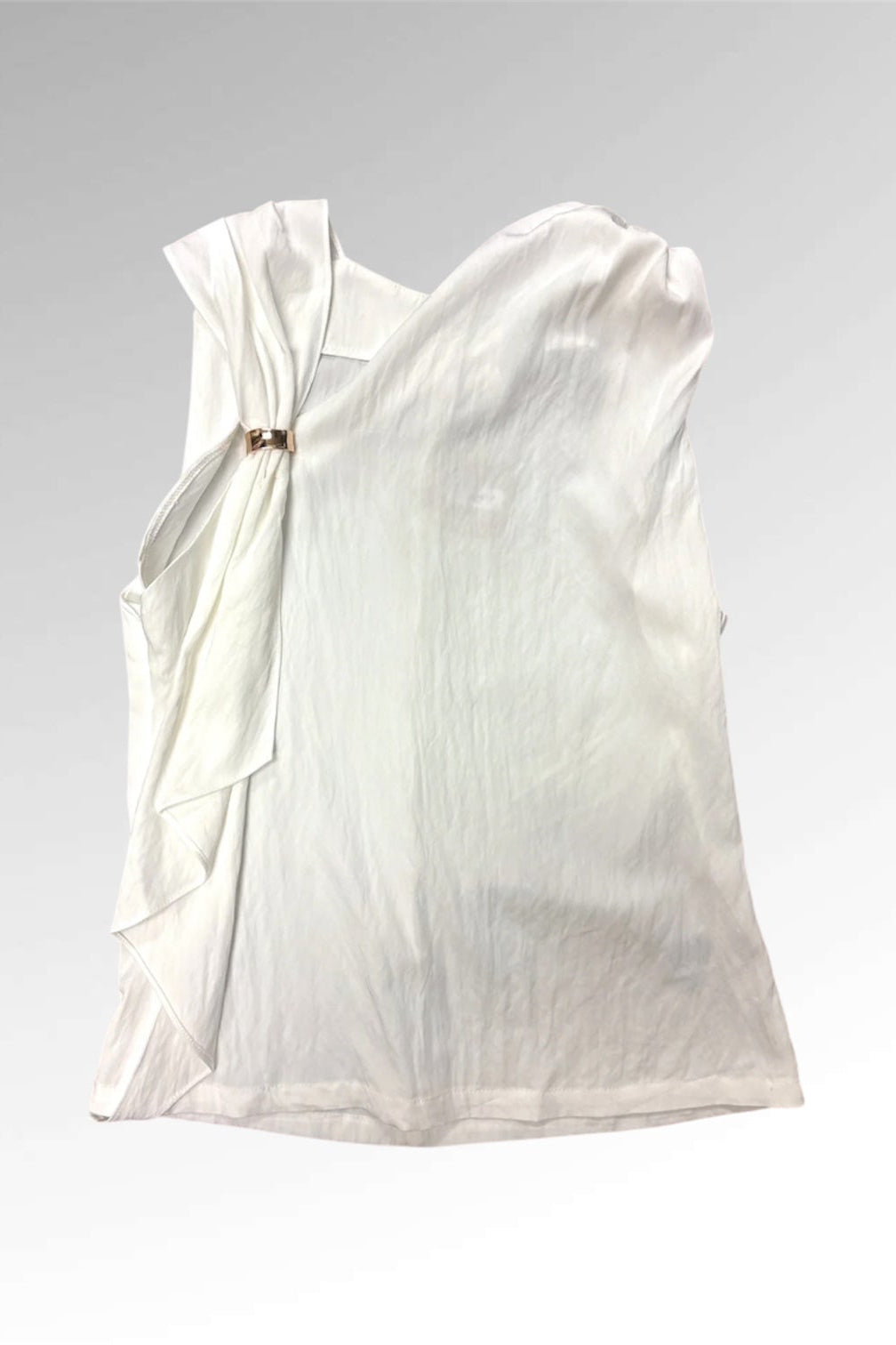 Sleeve Less Asymmetric Drape Top