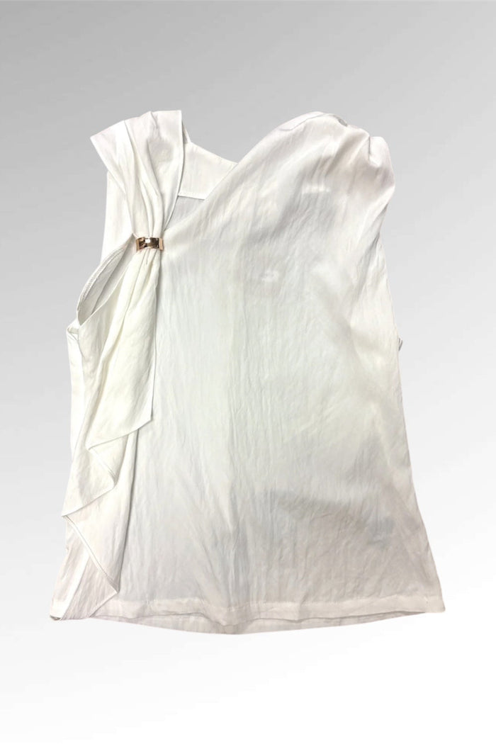 Sleeve Less Asymmetric Drape Top