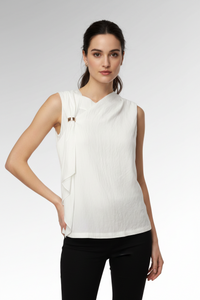 Sleeve Less Asymmetric Drape Top