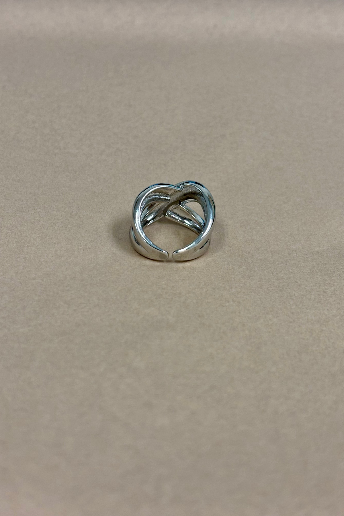 Silver Adjustable Thick Ring