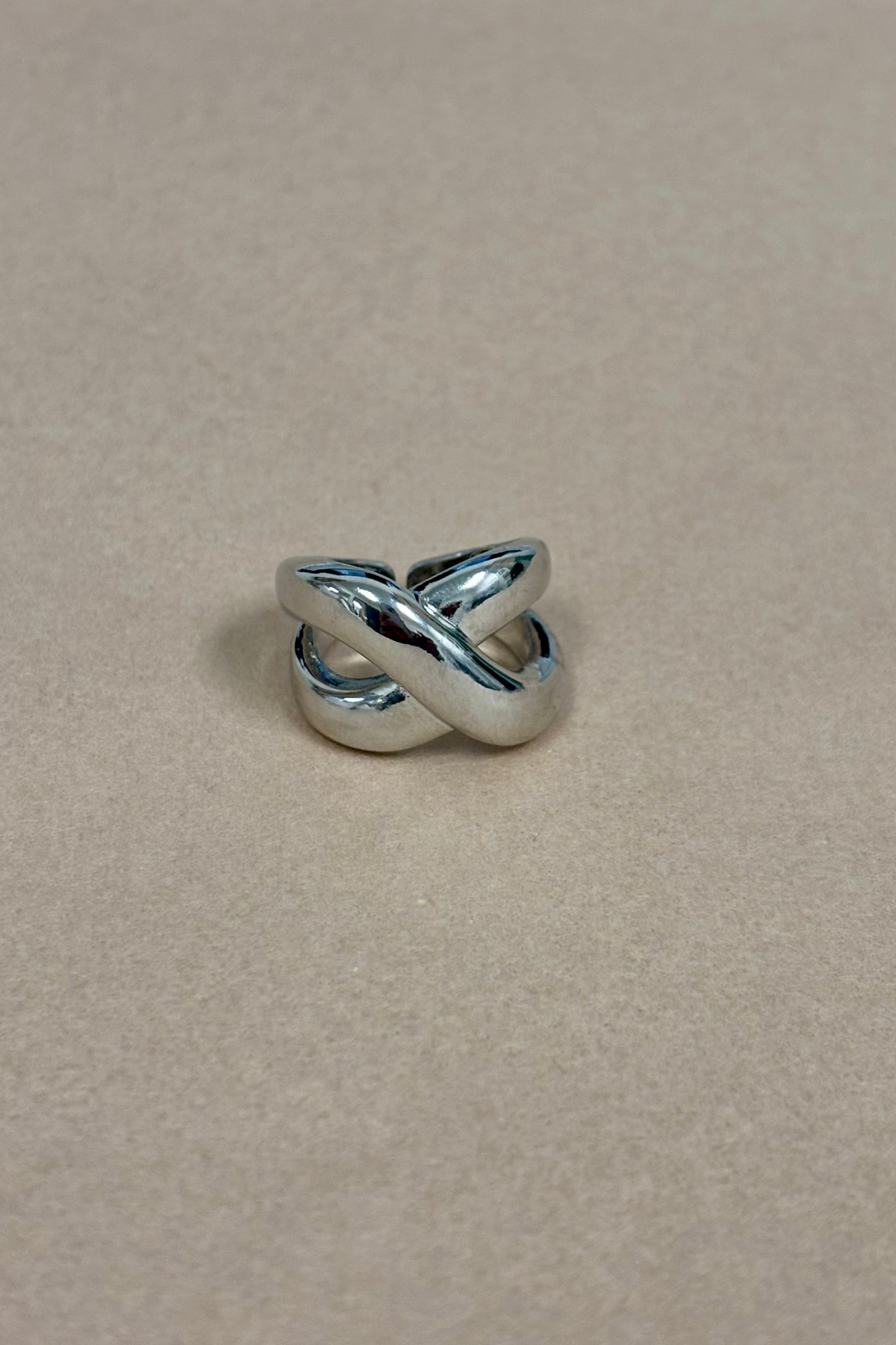 Silver Adjustable Thick Ring